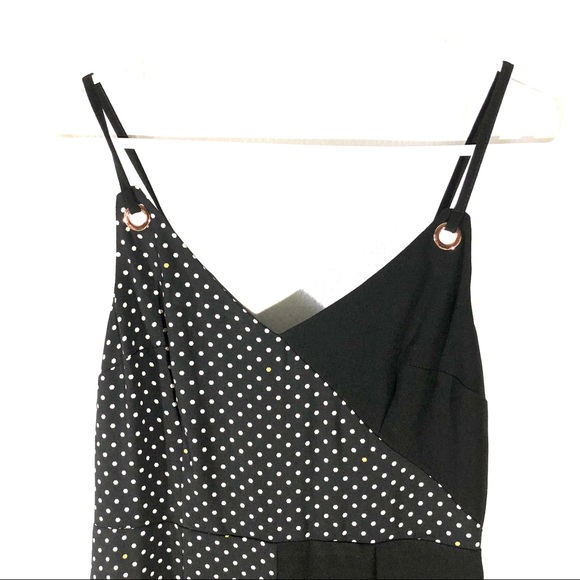 Topshop Black/Cream Polka Dot Jumpsuit - Picture 4 of 8